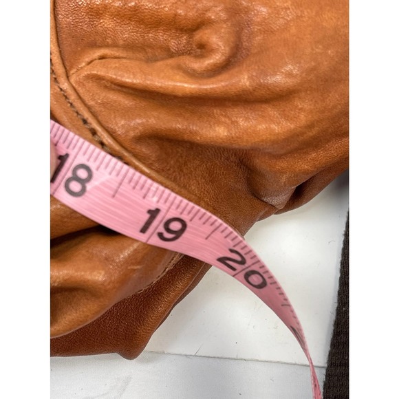 NEW NWT Roxbury Caramel Brown Distressed Leather Satchel Handbag Beads Handle - Picture 14 of 16